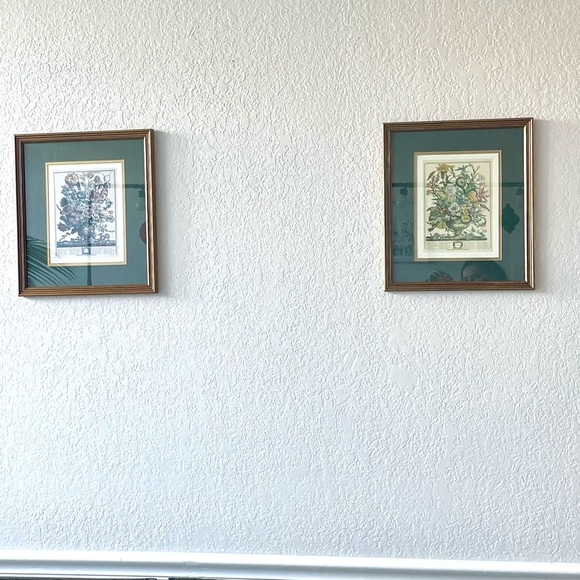 2 Framed Matted Vintage Floral Flower Botanical Bouquet Prints Litho Robert Furb - Picture 14 of 14